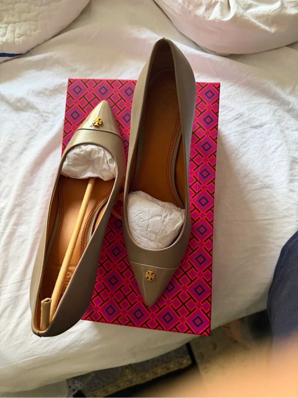 Tory Burch Pointed Toe in Taupe 7